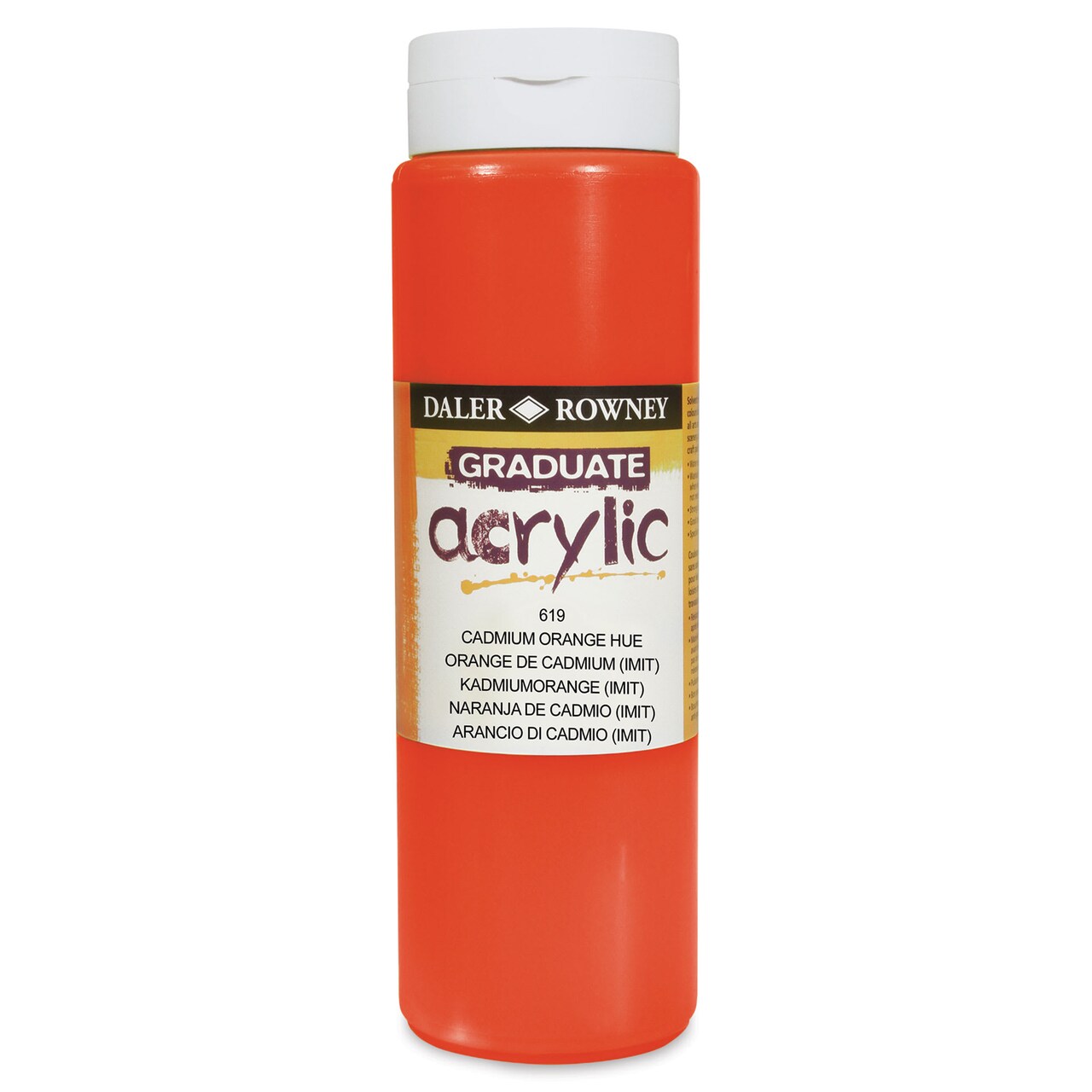 Daler-Rowney Graduate Acrylics - Cadmium Orange Hue, 500 ml bottle